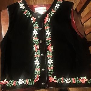 Vintage Sharon Young Velvet Christmas Vest